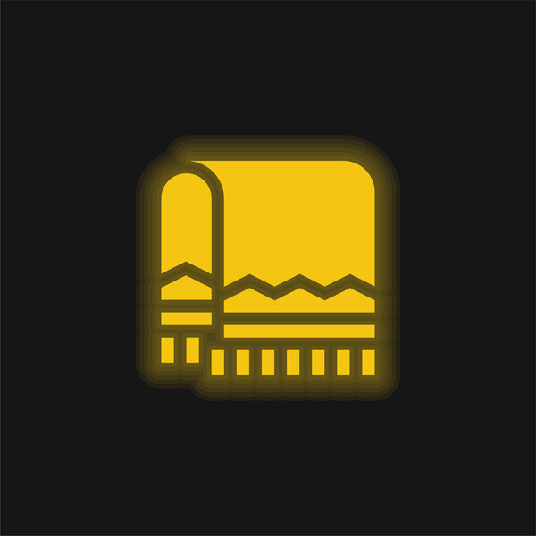 Blanket yellow glowing neon icon