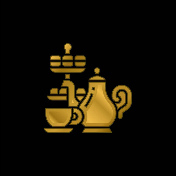 Позолоченная металлическая икона или вектор логотипа