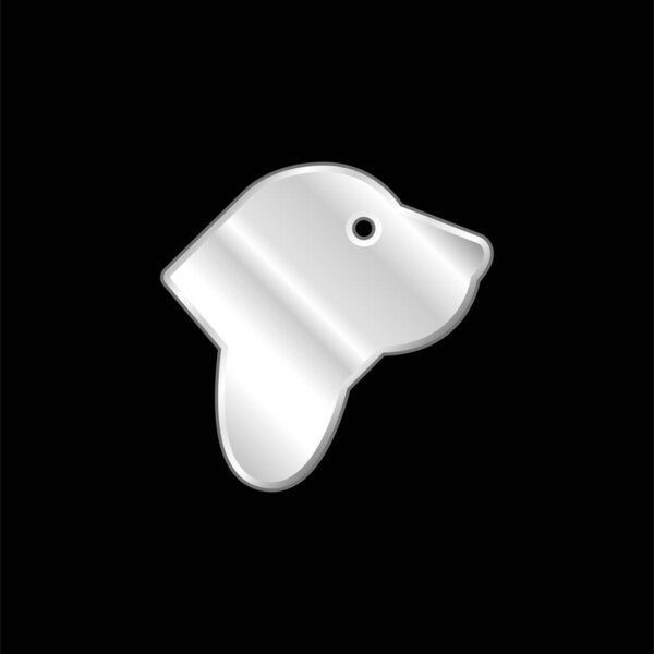 Basset Hound silver plated metallic icon