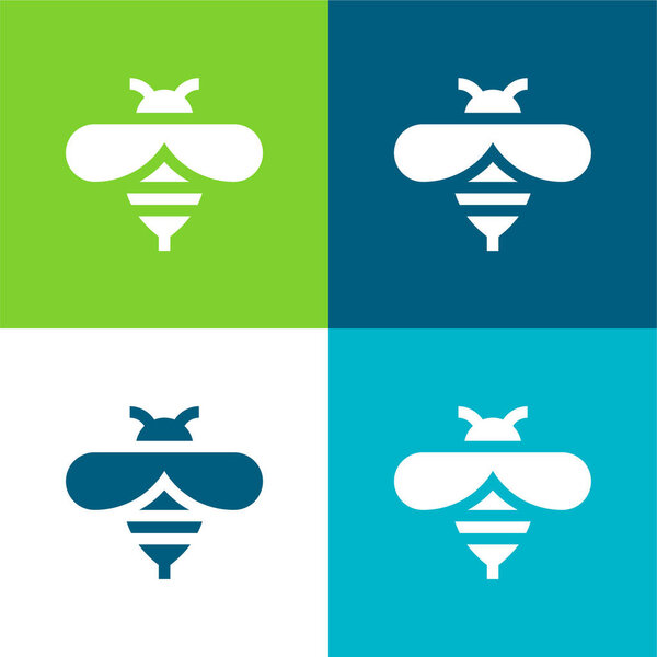 Bee Flat four color minimal icon set