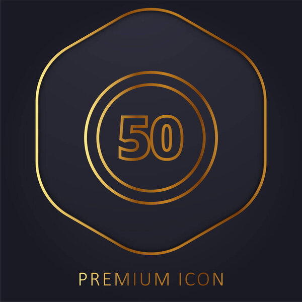 50 Speed Limit Sign golden line premium logo or icon