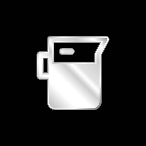 Beaker silver plated metallic icon