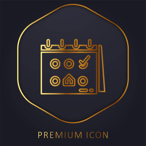 Booking golden line premium logo or icon