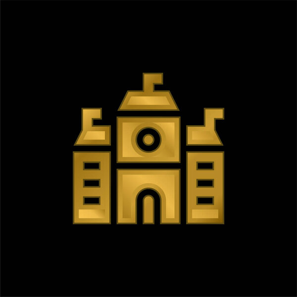 Academy gold plated metalic icon or logo vector