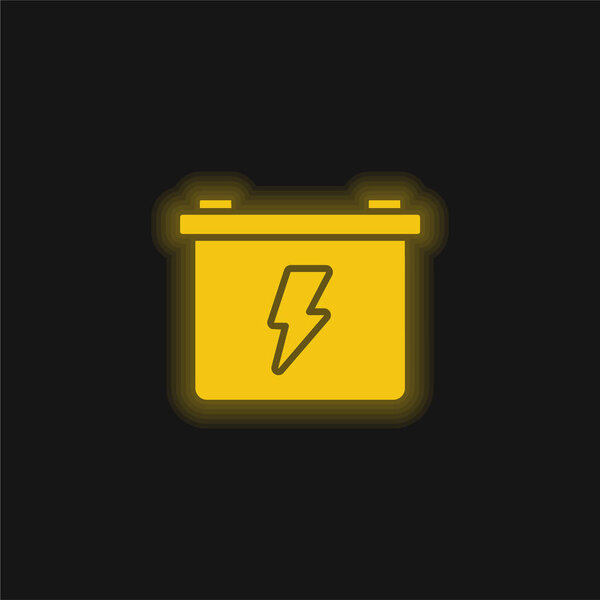 Желтый светящийся значок батареи