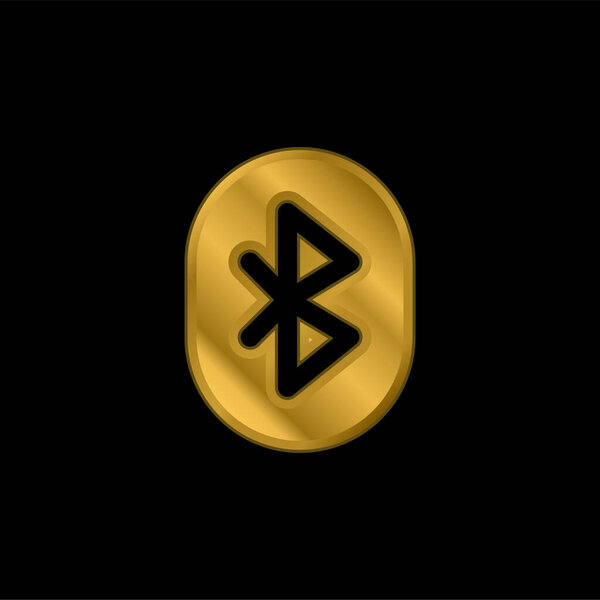 Позолоченный значок Bluetooth или вектор логотипа