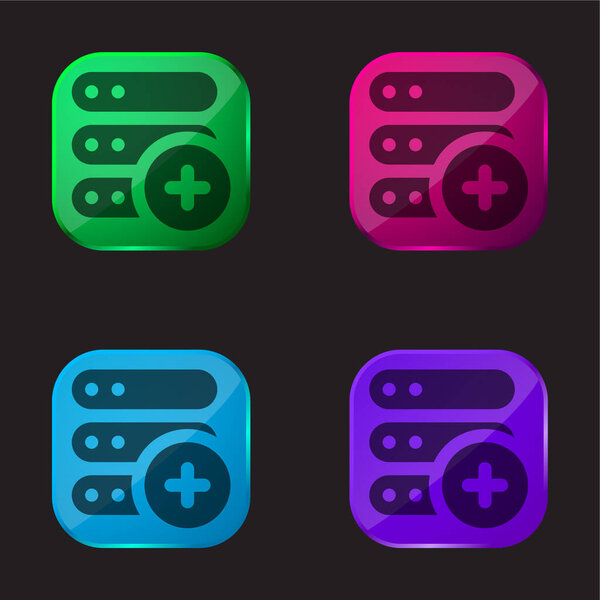 Add four color glass button icon