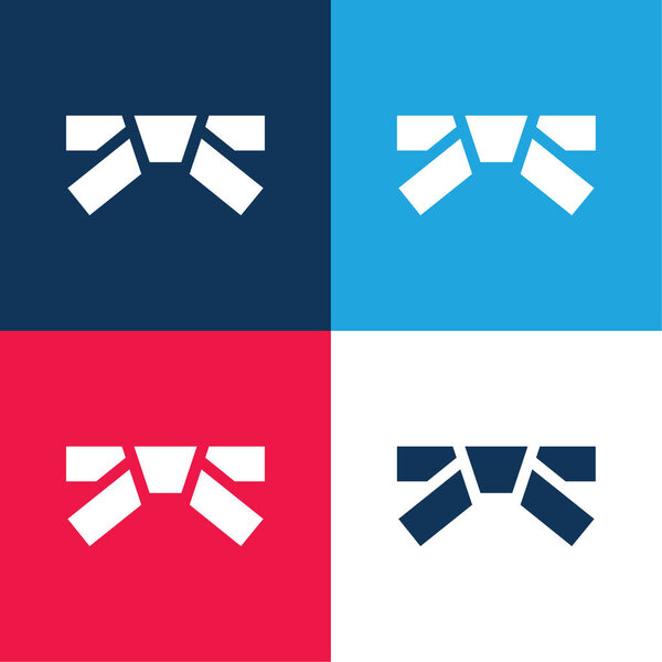 Belt blue and red four color minimal icon set