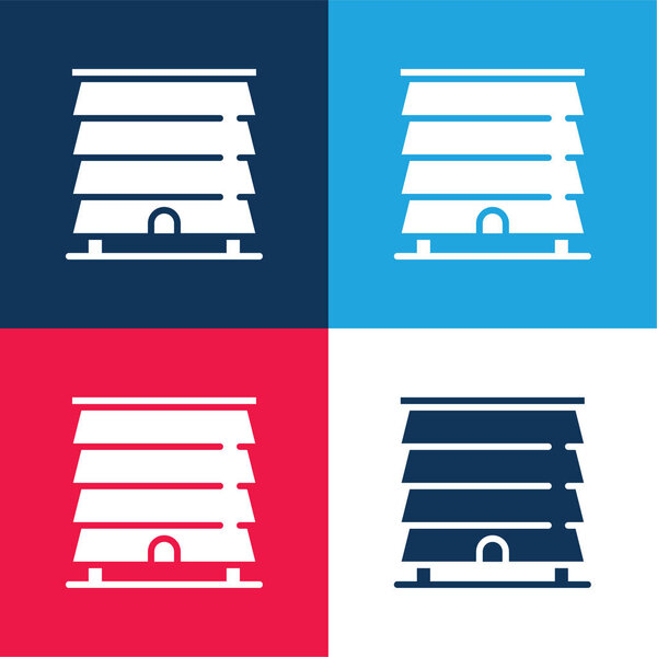 Bee Hive синий и красный четыре цвета минимальный набор значков