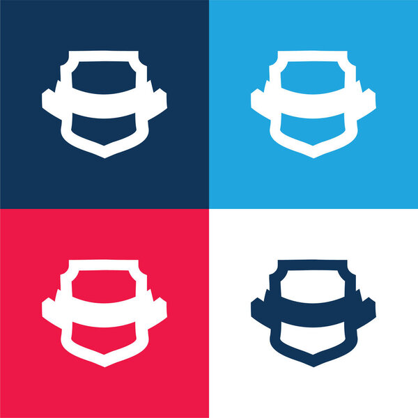 Награда Shape синий и красный четыре цвета минимальный набор значков