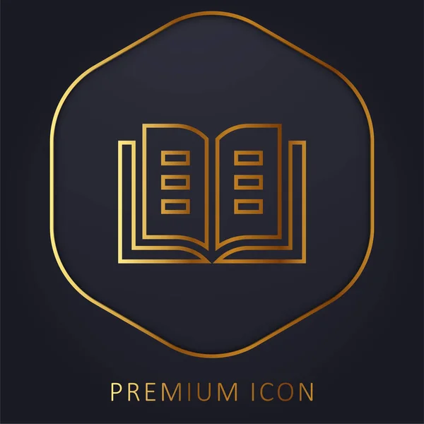 stock vector Book golden line premium logo or icon