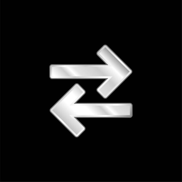 Arrows Couple To Opposite Directions silver plated metallic icon