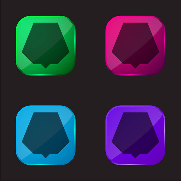 Black Nonagon four color glass button icon