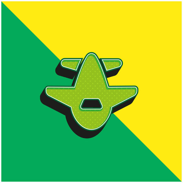 Airliner Green and yellow modern 3d vector icon logo