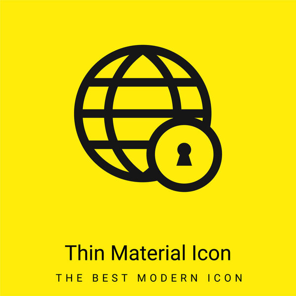Заблокированный минимальный ярко-желтый значок материала