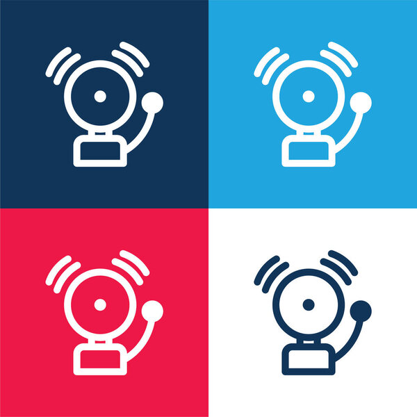 Сигнализация синий и красный четыре цвета минимальный набор значков