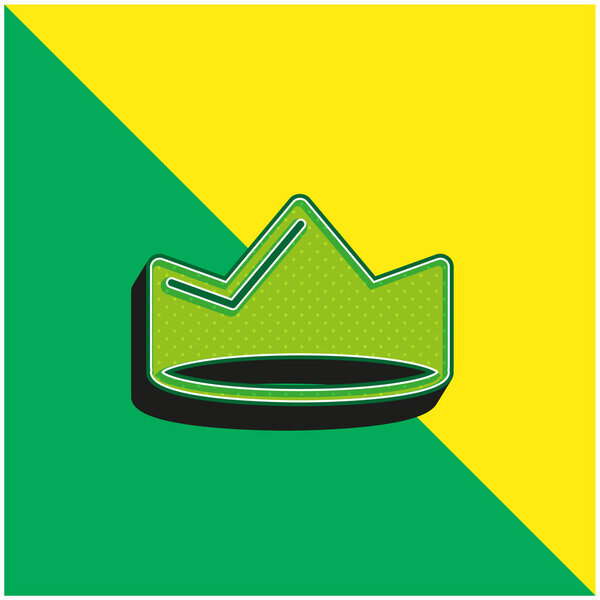 зеленая и желтая корона современный 3d логотип векторной иконы
