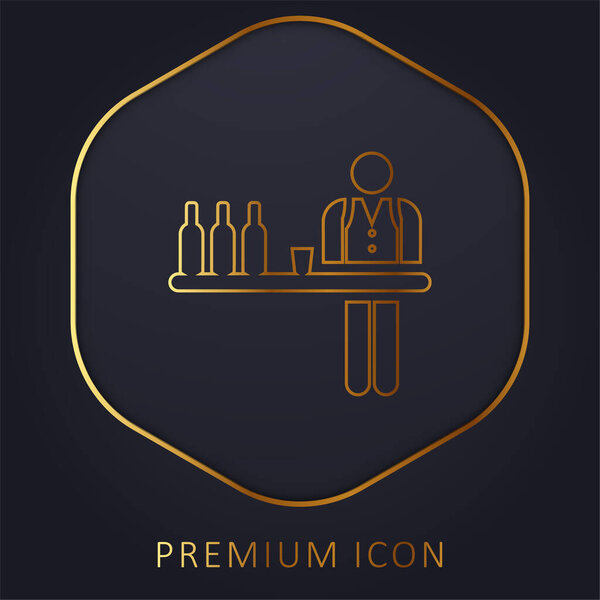 Barman golden line premium logo or icon