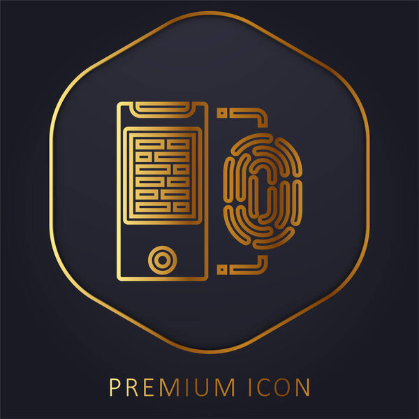 Biometric golden line premium logo or icon
