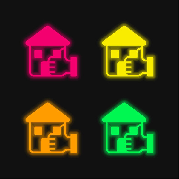 Лучший выбор четырехцветной неоновой иконки