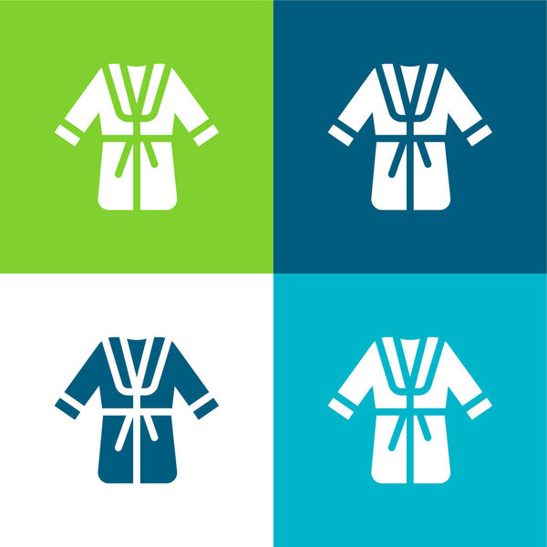 Халат Плоский четырехцветный минимальный набор значков