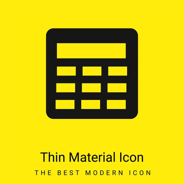 Big Calculator Minimal Bright Yellow Material Icon — Stock Vector