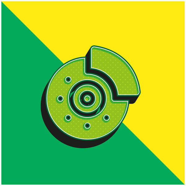 Brake Green and yellow modern 3d vector icon logo