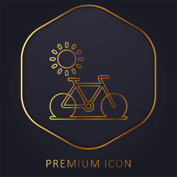 Bike golden line premium logo or icon