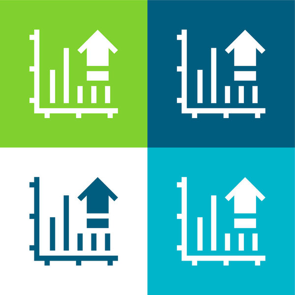 Плоский четырехцветный минимальный набор иконок