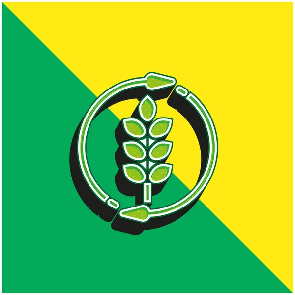 Logo Ikon Vektor Modern Agronomi Hijau Dan Kuning - Stok Vektor