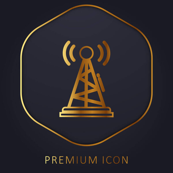 Antenna golden line premium logo or icon