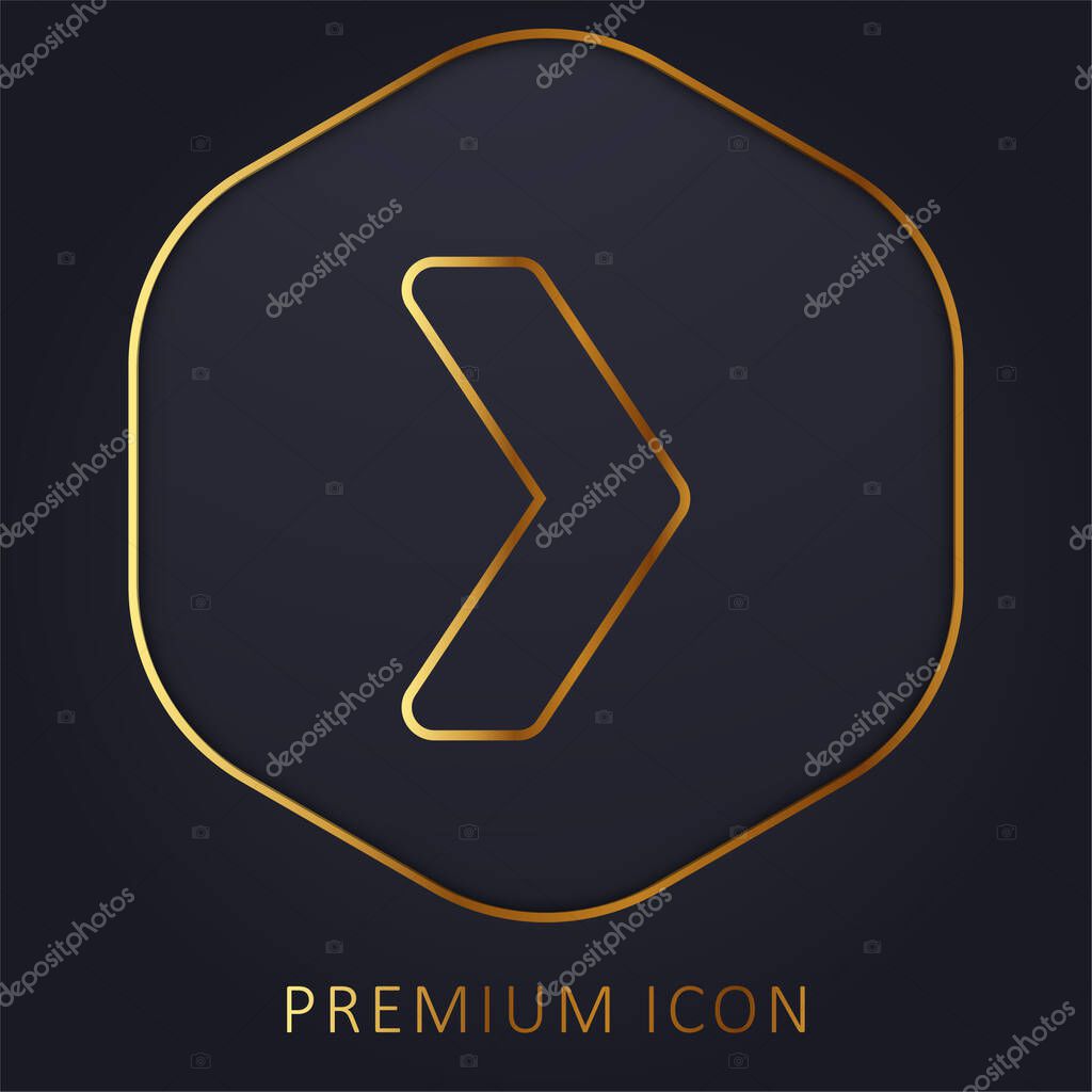 Arrow golden line premium logo or icon