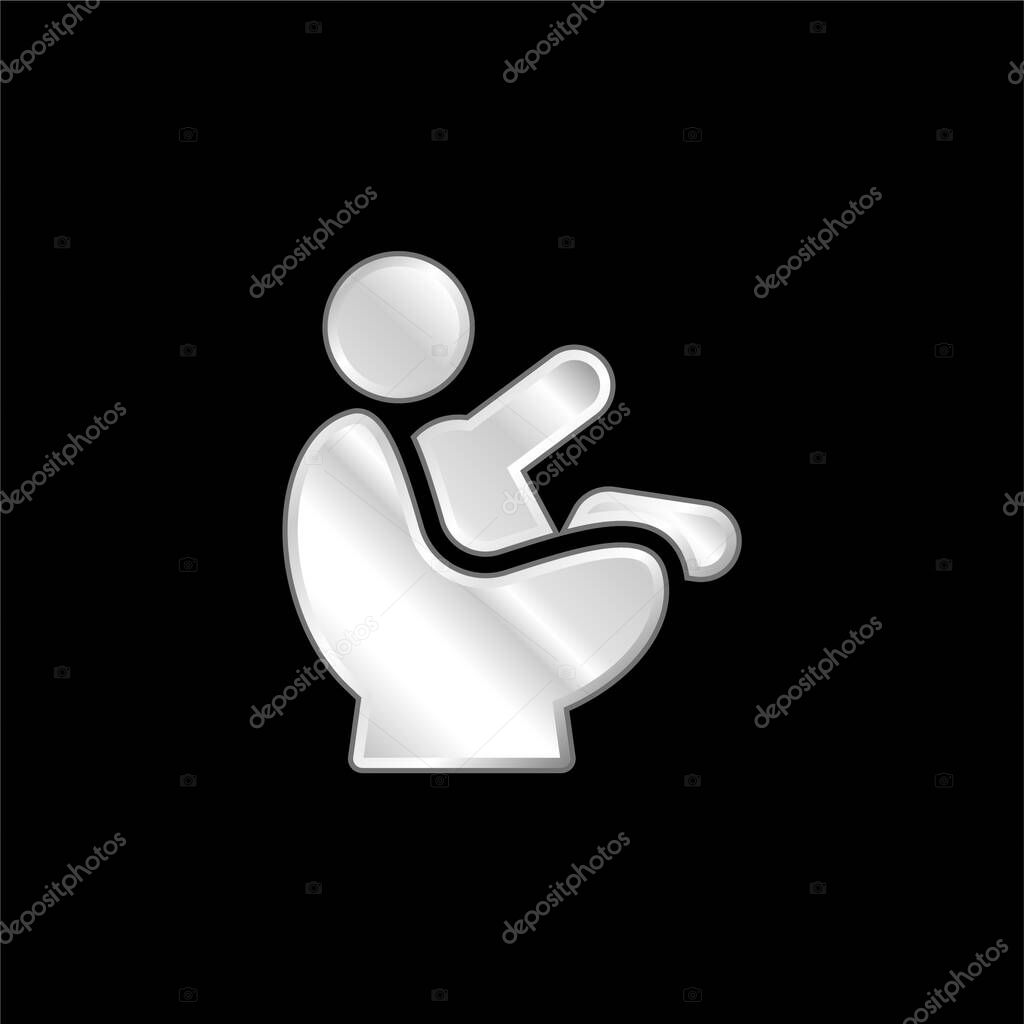 Baby silver plated metallic icon