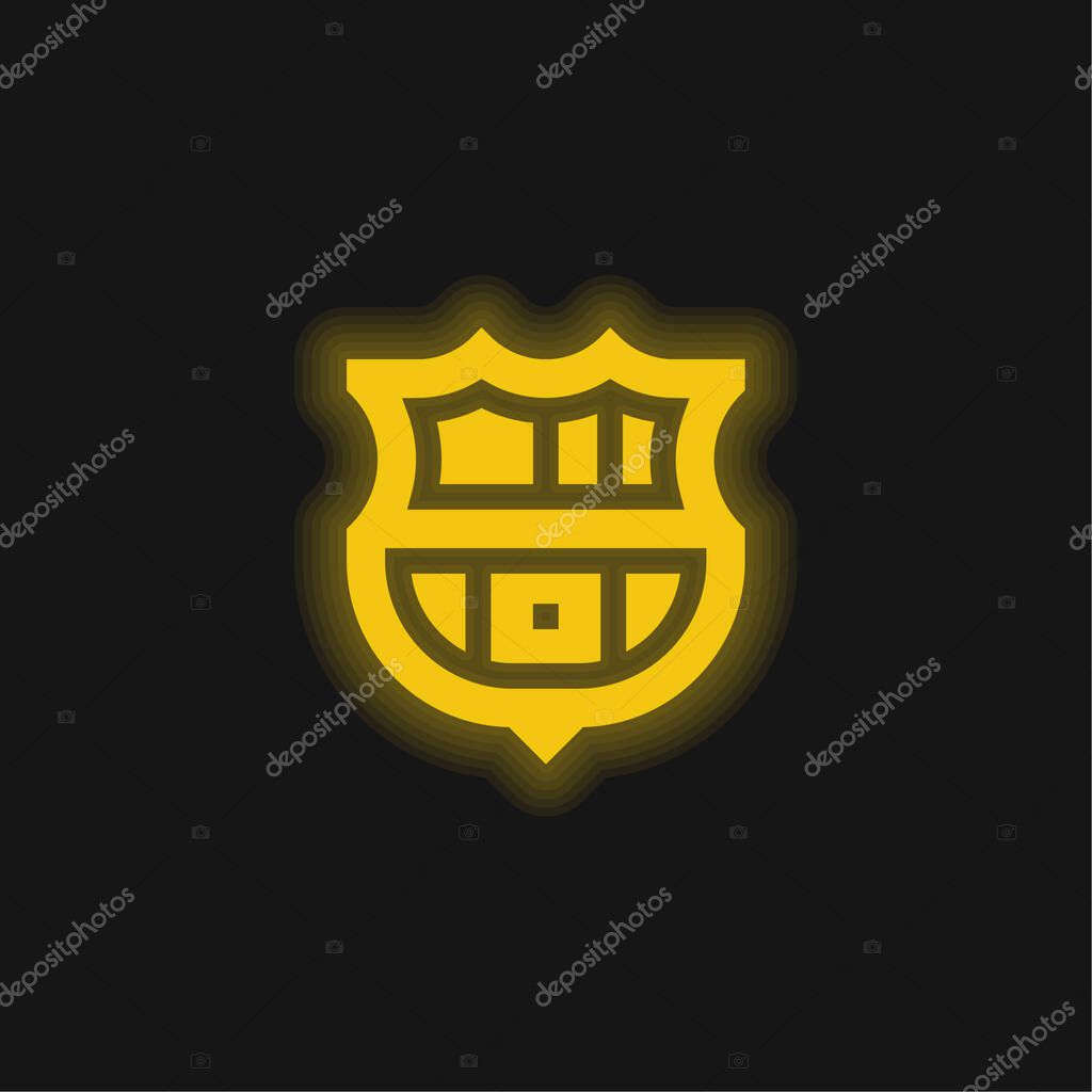 Barcelona yellow glowing neon icon