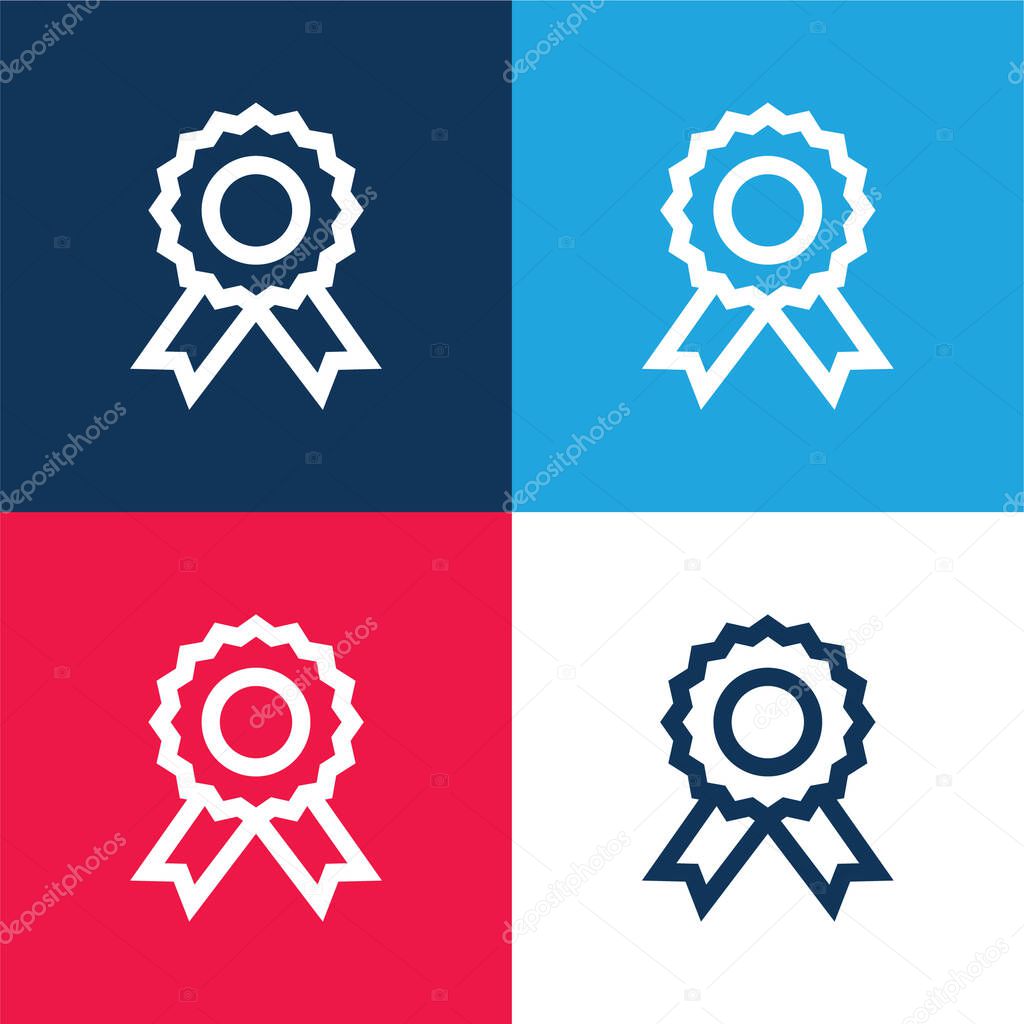 Badge blue and red four color minimal icon set