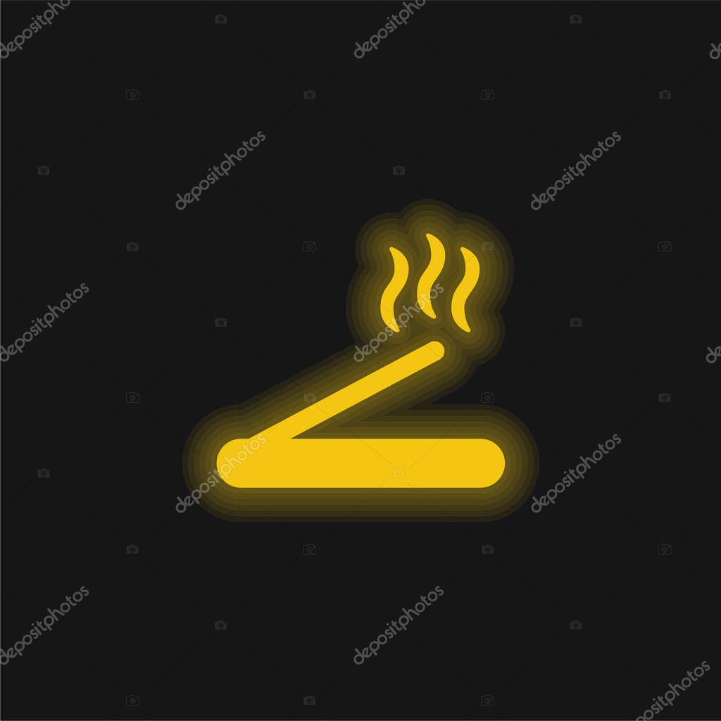 Aromatherapy yellow glowing neon icon