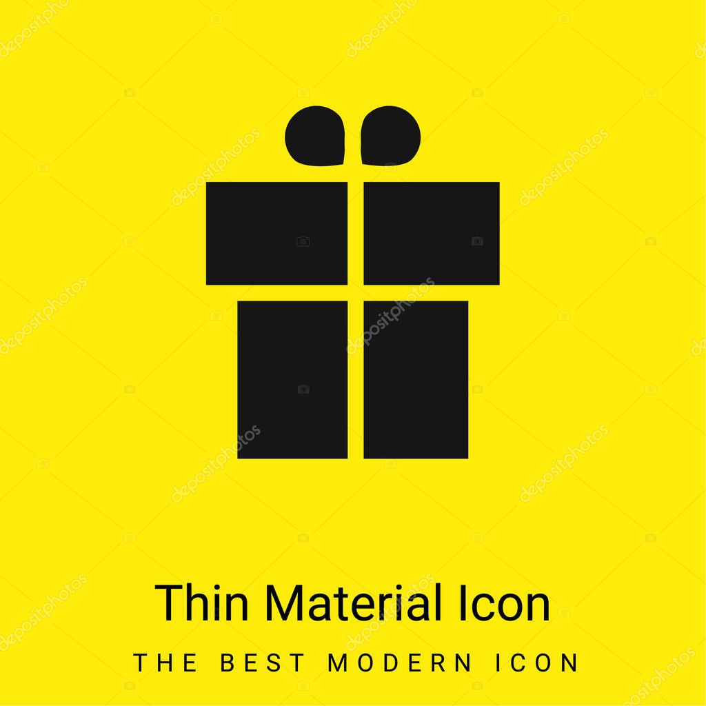 Boxed Gift With Ribbon minimal bright yellow material icon