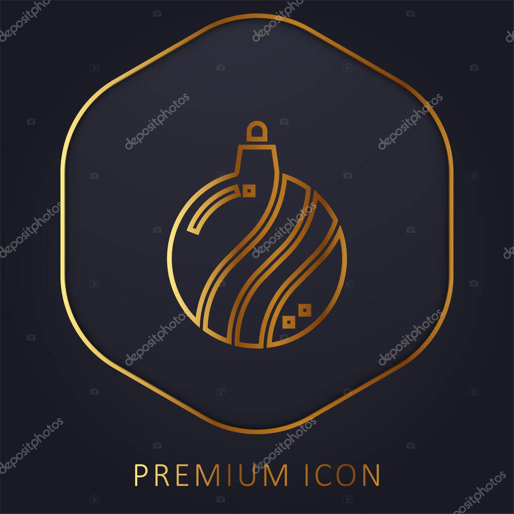 Bauble golden line premium logo or icon