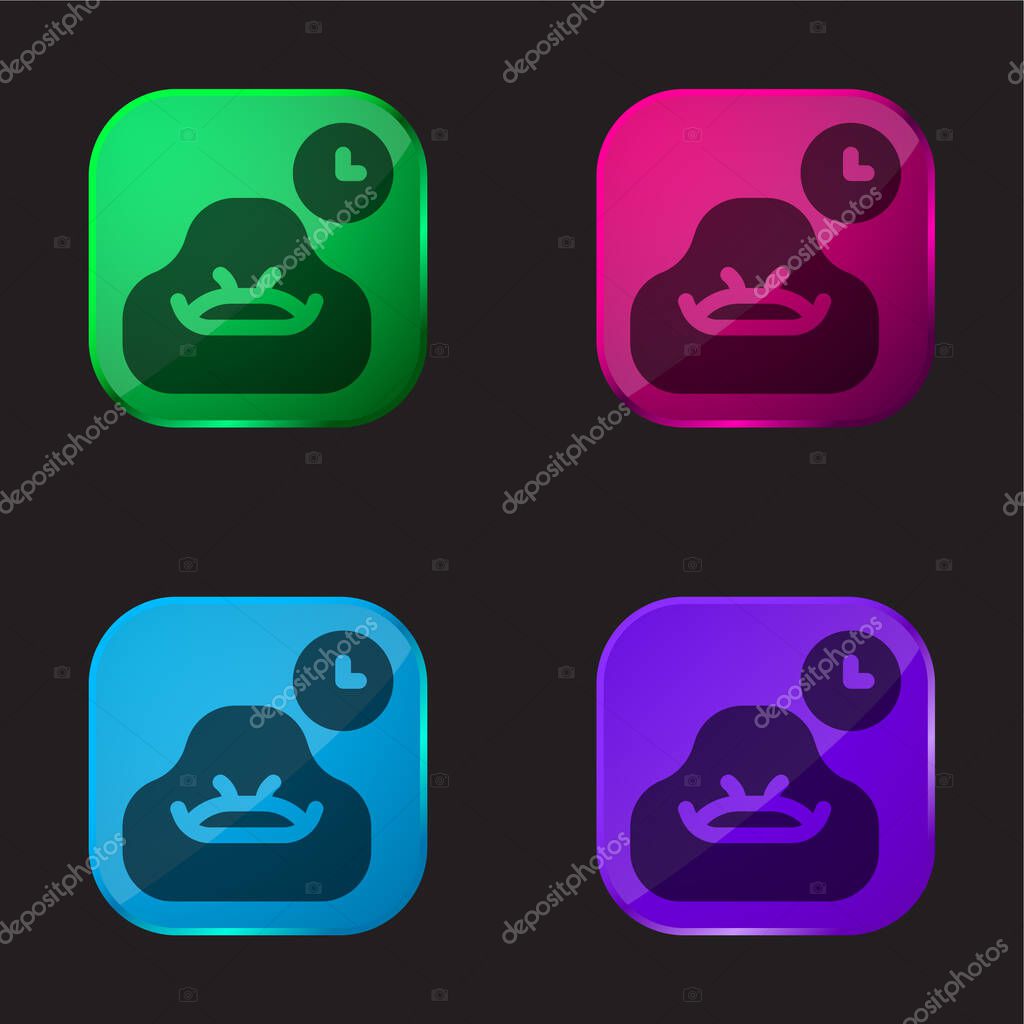 Bean Bag four color glass button icon