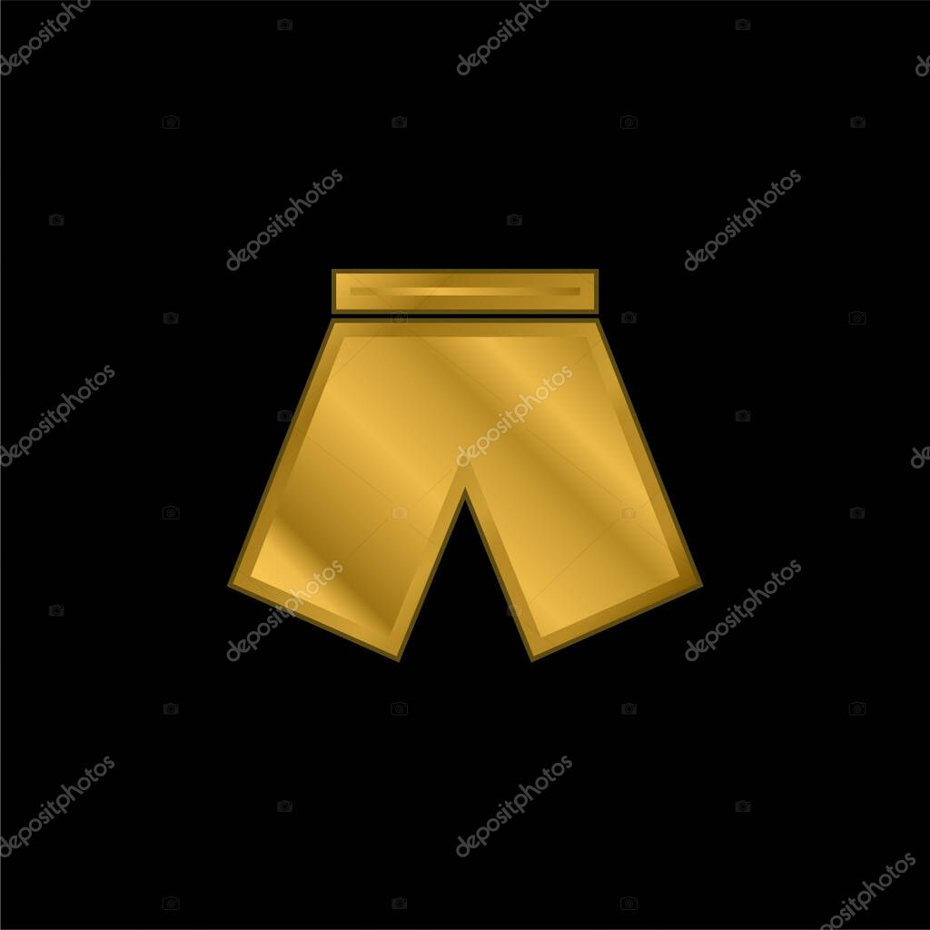 Black Short gold plated metalic icon or logo vector