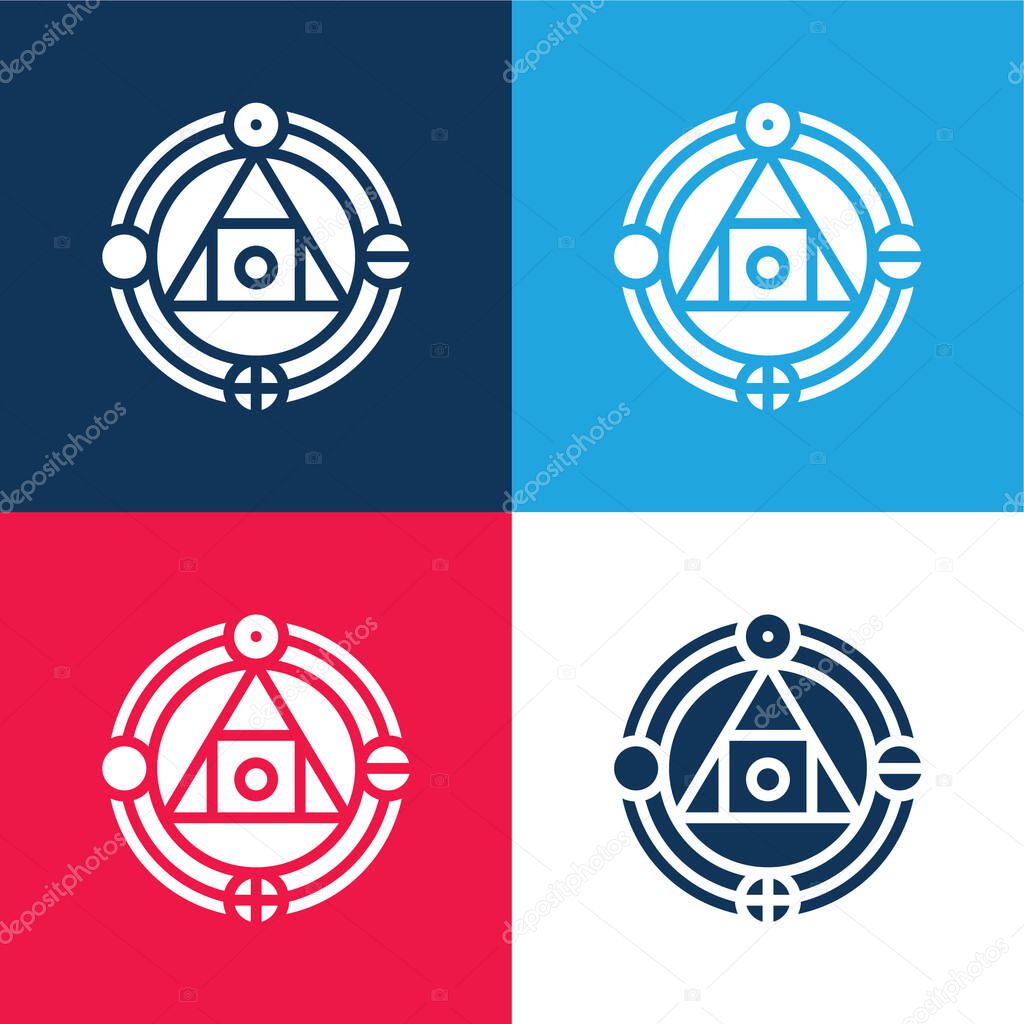 Alchemy blue and red four color minimal icon set