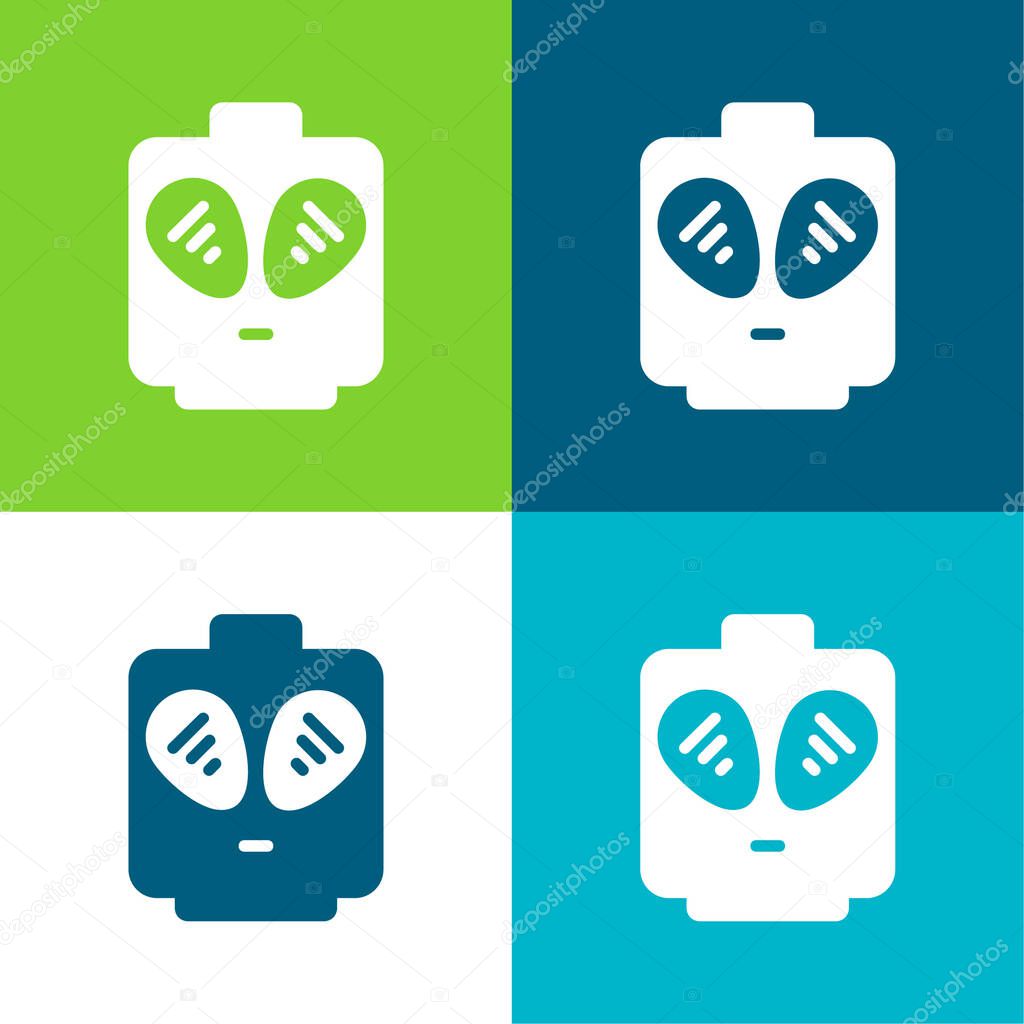 Alien Flat four color minimal icon set