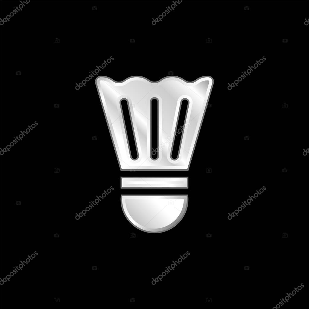 Badminton silver plated metallic icon