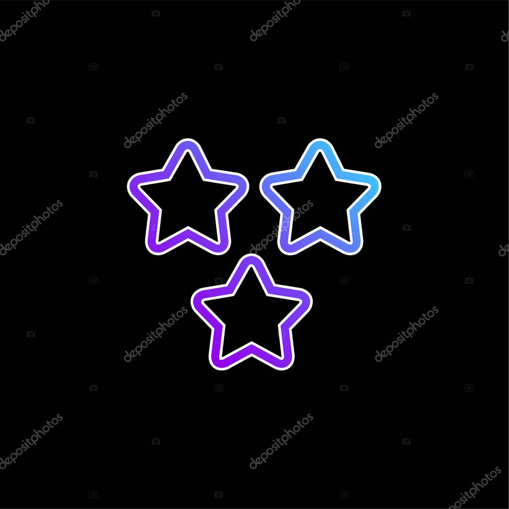 3 Stars Outlines blue gradient vector icon