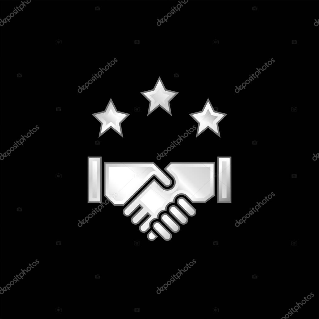 Agreement silver plated metallic icon