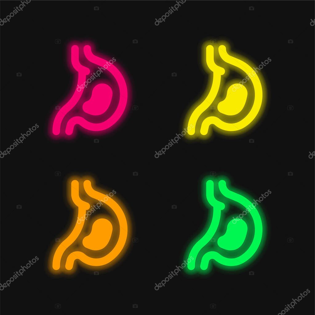 Acid four color glowing neon vector icon