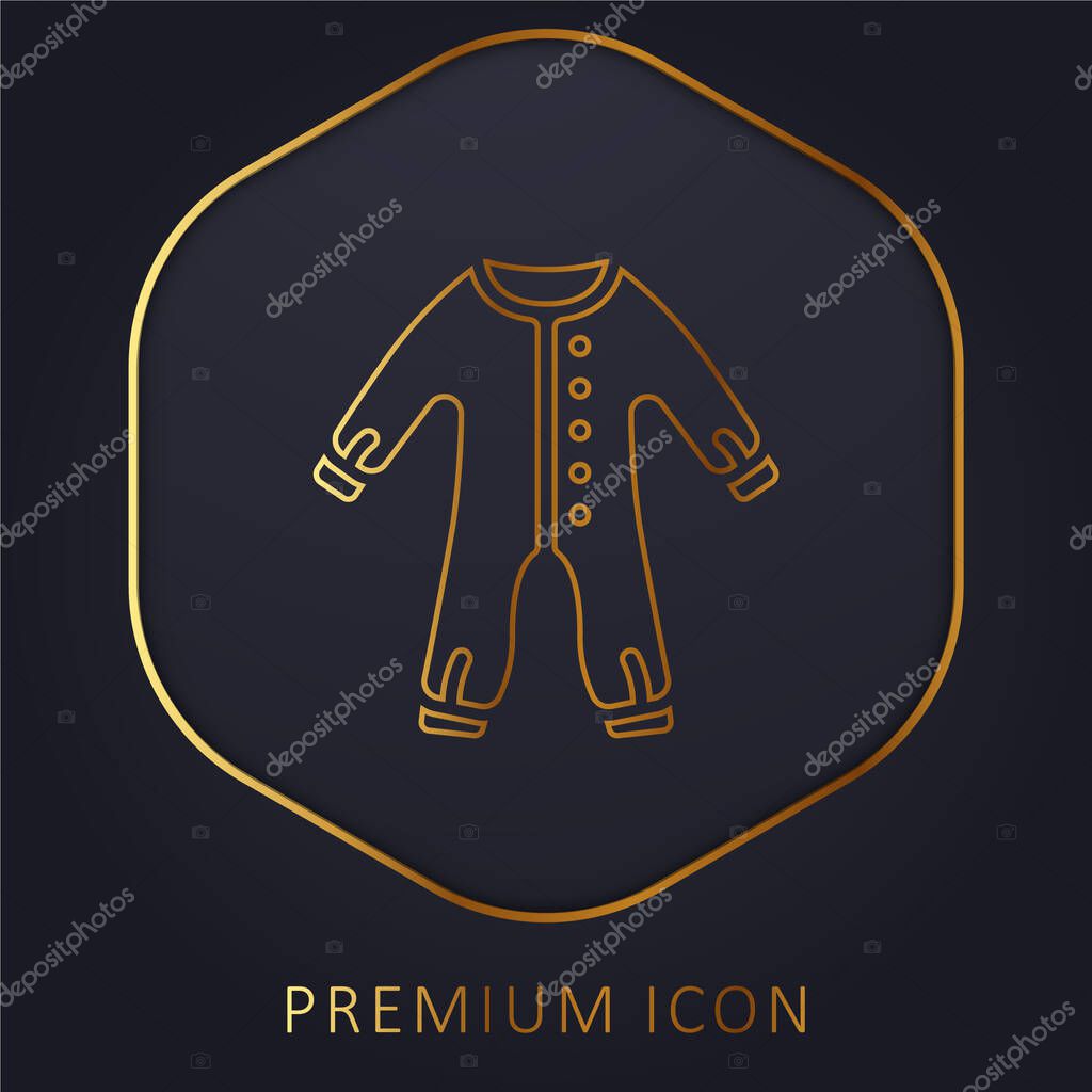 Baby Clothes golden line premium logo or icon