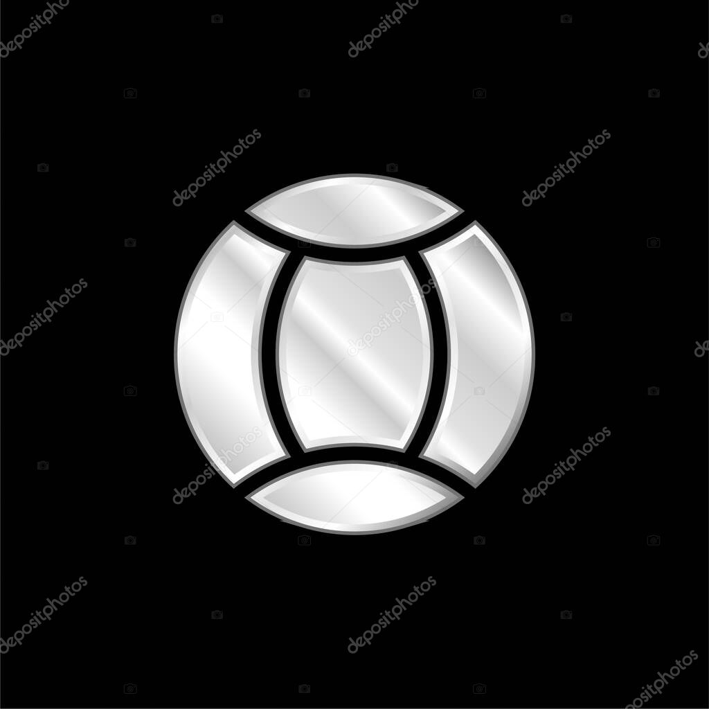 Ball silver plated metallic icon