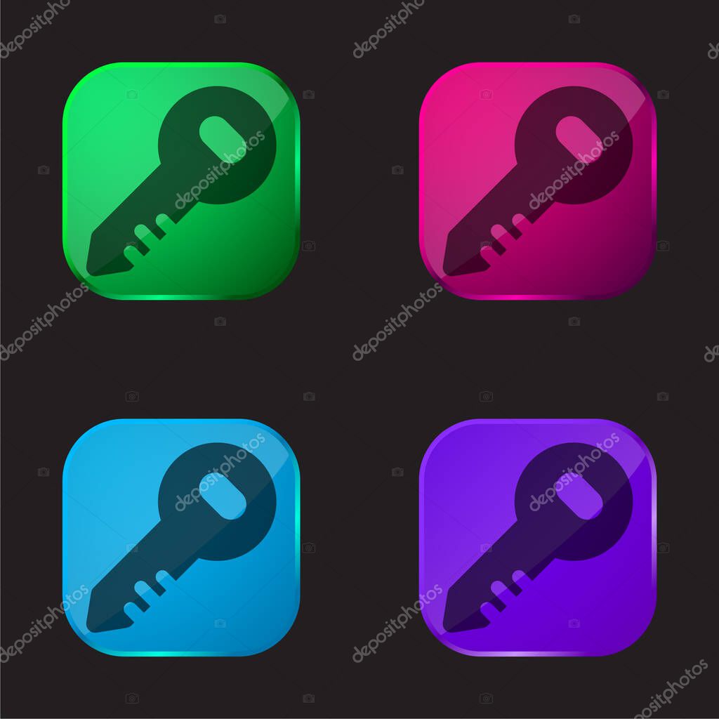 Administrator Key four color glass button icon