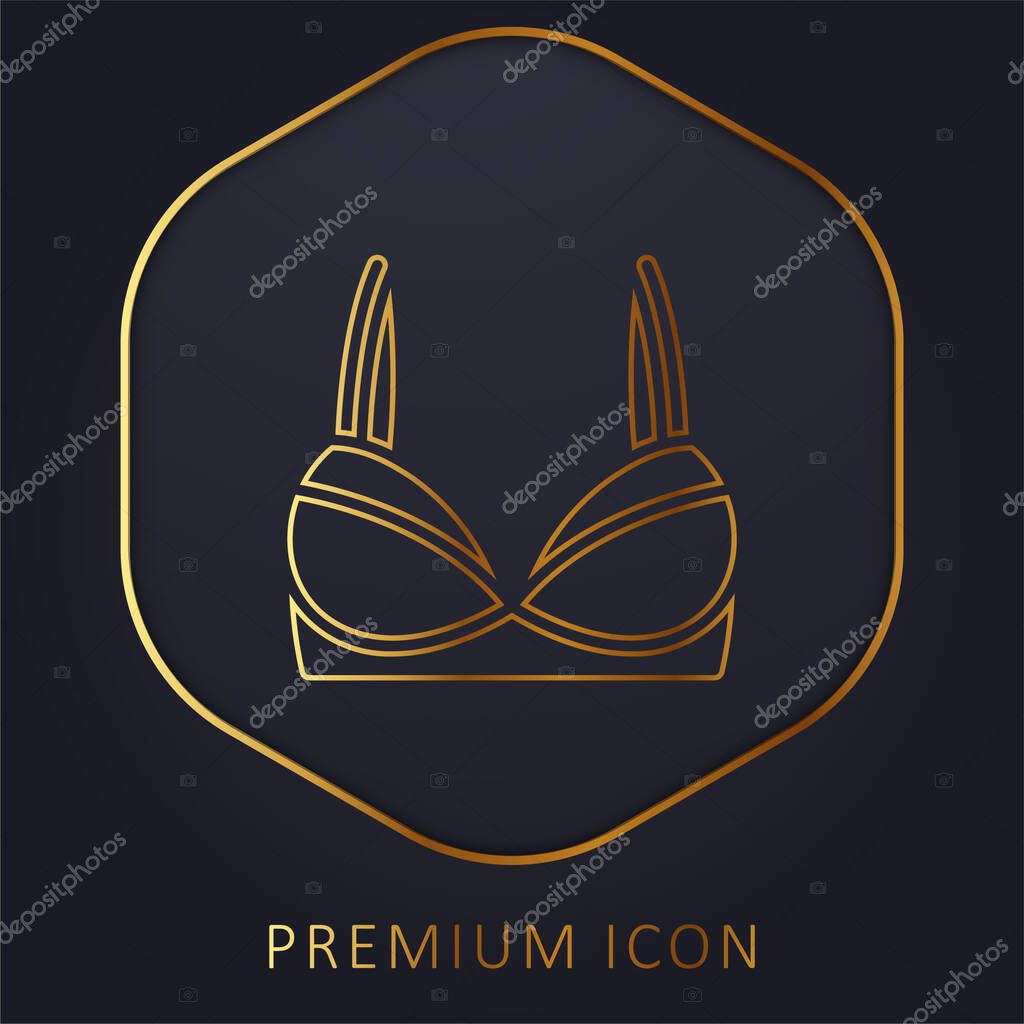 Brassiere golden line premium logo or icon